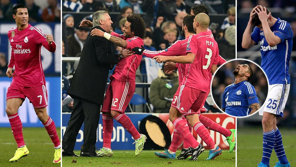 Suasana usai Real Madrid membobol gawang tuan rumah.